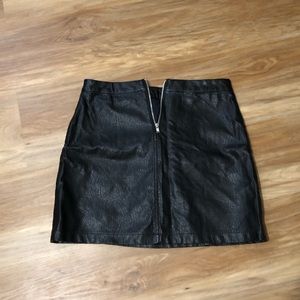 Black leather skirt